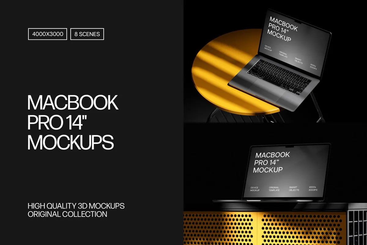 Macbook Pro 14" Mockups